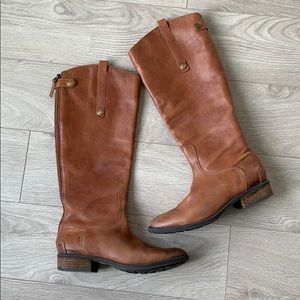 Sam Edelman distressed brown flat boots